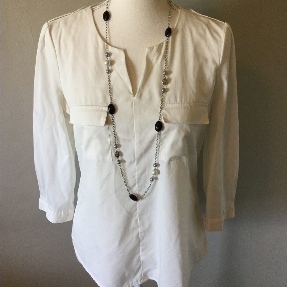 Banana republic ivory blouse